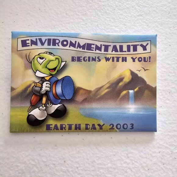 BUNDLE Disney Jiminy Cricket Earth Day 2003 - 2006 Environmentality Pin Back - Picture 2 of 16